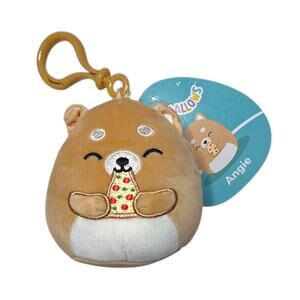 Squishmallows Angie the Shiba Inu with Pizza 3.5" Plush Clip